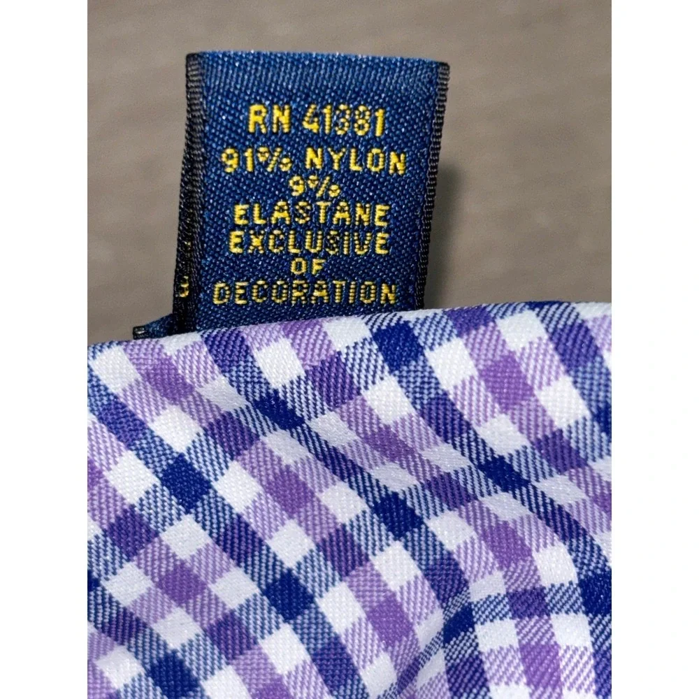 Polo Ralph Lauren Performance Shirt Mens M Purple Gingham Heritage Stretch Work